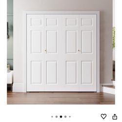  72" × 80" Paintable Bifold Door, 3-Panels Closet