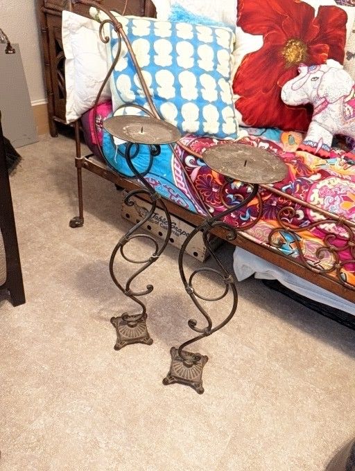 2 Rustic Candle Holders