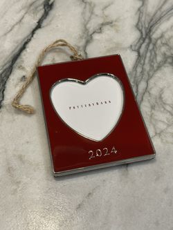 2024 Pottery Barn Dated Enamel Christmas Frame Ornament 