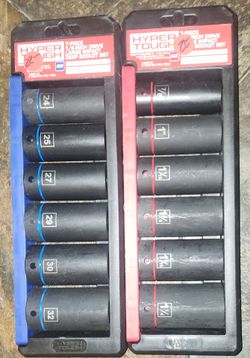 Hyper Tough 7-Piece Deep Impact Socket Sets (x2)+