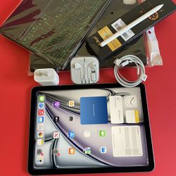 Apple IPad Air 11 (M2 chip / 2024  Model) 128GB  with pen, keyboard case & Accessories 