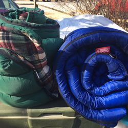 Large set of Coleman sleeping bags like new for $30 firm