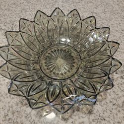 Vintage Carnival Glass Star Dish Plate Bowl Trinket Jewelry Tray