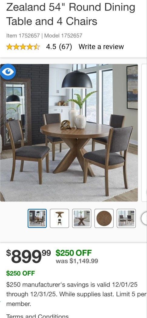 Round Dining Table With 4 Chairs