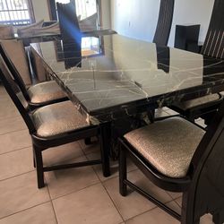 Marble Dining Room Table And Chairs 