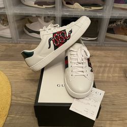 GUCCI ACE SNEAKER Embroidered Snake Fits Size 12.5/13 Lightly Used