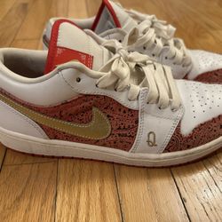 Air Jordan 1 Low SE “Spades” White/Metallic Gold Size 9 Men’s Shoes Nike