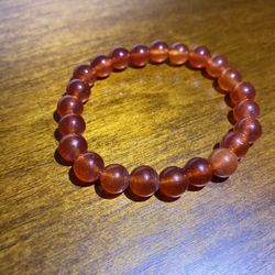 1 NWOT natural stone beaded bracelet carnillian    #0627