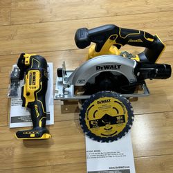 Brand New Dewalt 20Vmax Cordless Brushless Circular Saw 6-1/2 & Atomic Oscillating Multi Tool