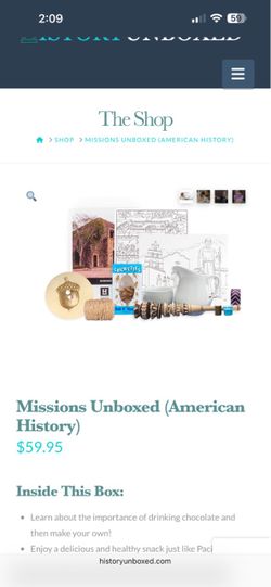 History Unboxed Missions American California History Educational Kit