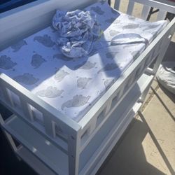 White changing table 