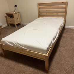Twin bed and mattress