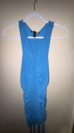 💙 Bright blue ruched bodycon dress