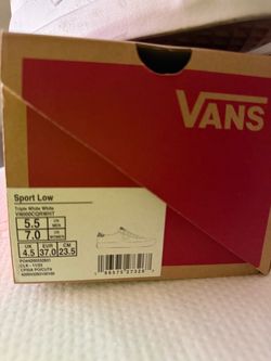Vans Sport Low Triple White Sneakers Size 7W