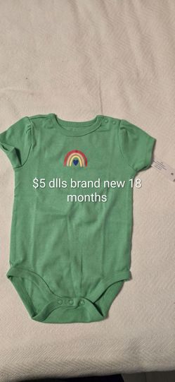 Baby Onesie 18 Months Green Rainbow