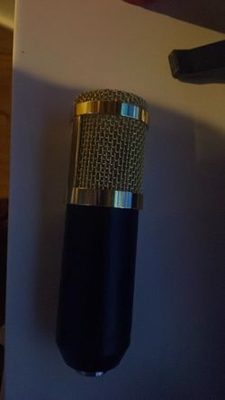 Black Podcast microphone