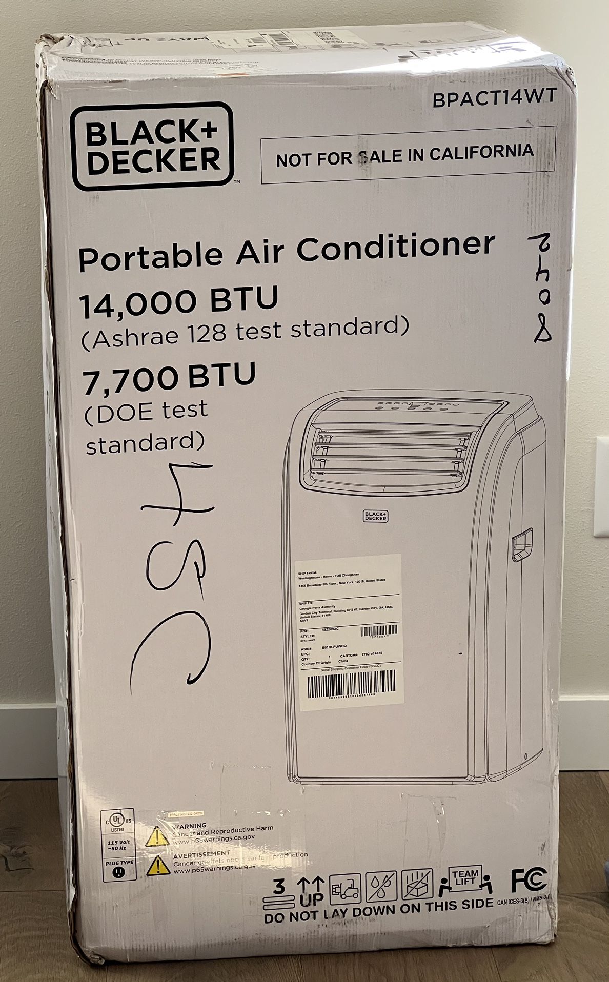 BLACK+DECKER 14,000 BTU Portable Air Conditioner with Remote Control,...