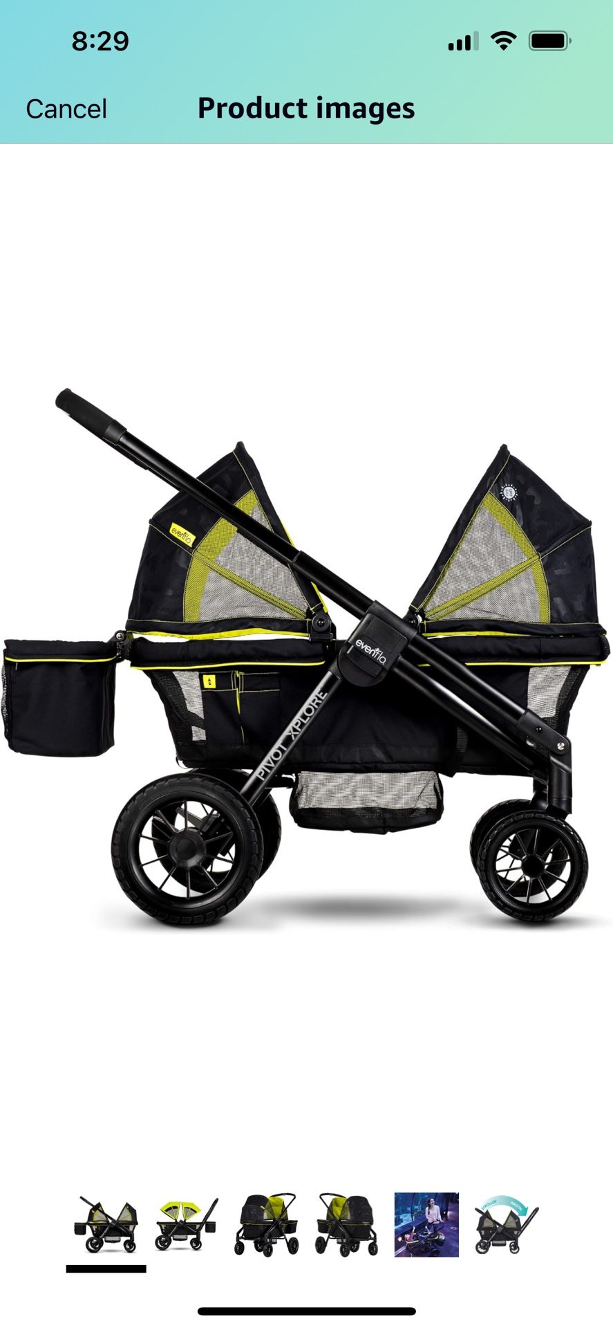 Practically New Evenflo Pivot Xplore All-Terrain Stroller Wagon Toddler Kids (Wayfarer Black)