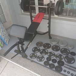 WEIDER PRO Weight Bench and Weights 