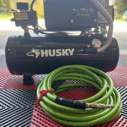 Husky Air Compressor  +15ft Air Hose 