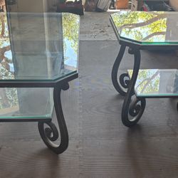 Glass Coffee Table & End Table 
