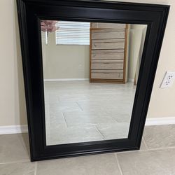 Large 24x30 Black Framed Wall Mirror