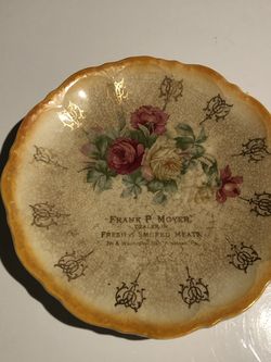 Antique Porcelain Local Advertising Plate