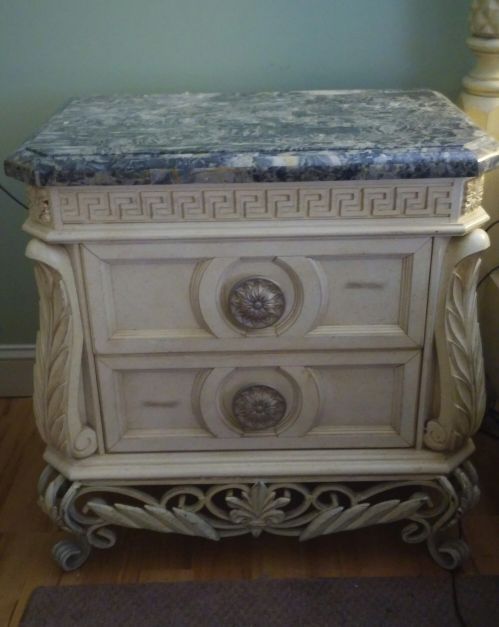 2 Solid Marble top Nightstand