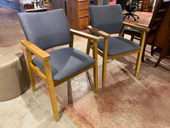 GOLD HOME FURNITURE Walnut Dining Chair with Grey Upholstery (Set of 2)