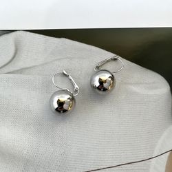 Metal Sliver Ball Dangle Drop Earrings for Women