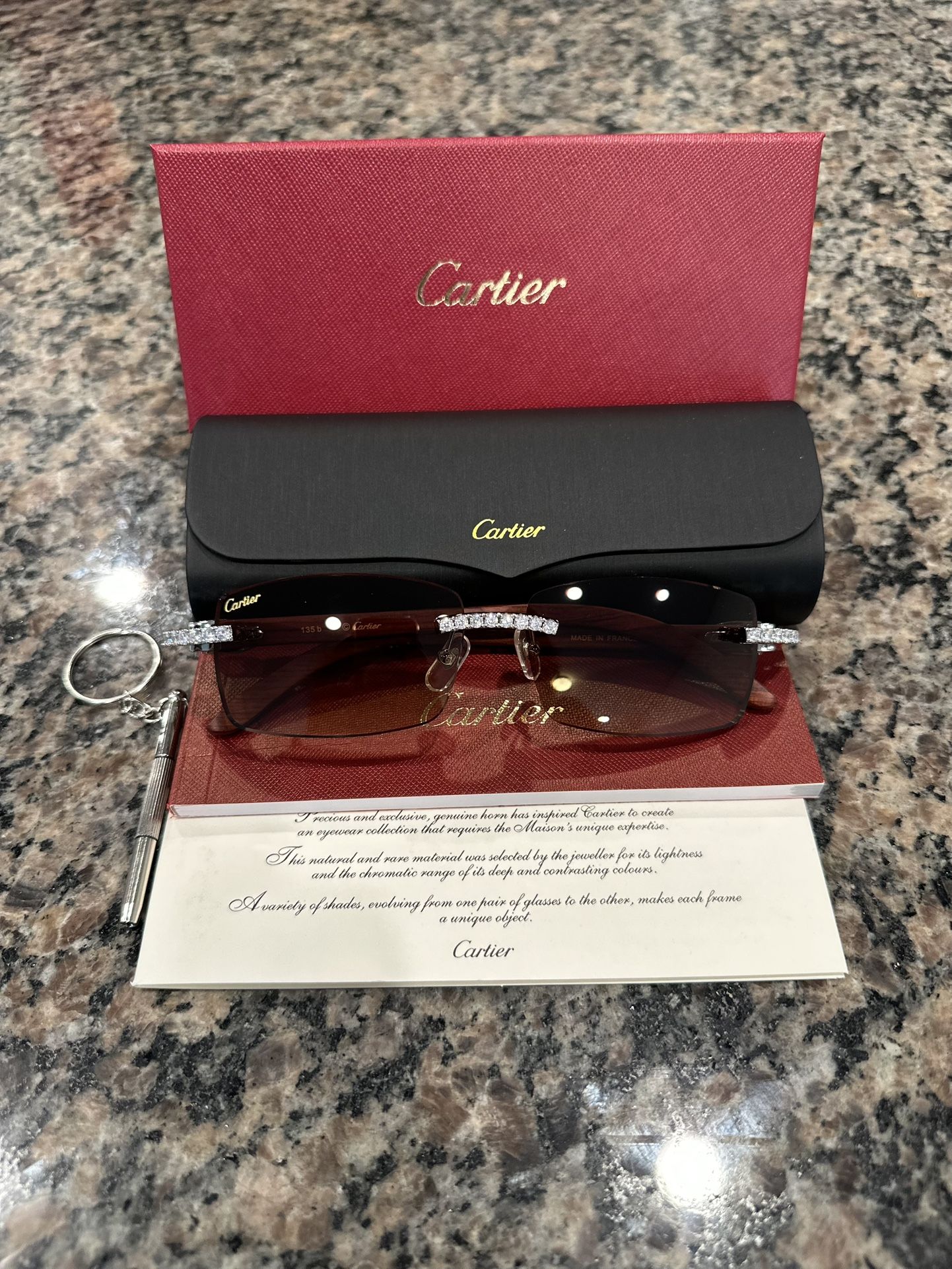 Wood Buff Sunglasses Rimless Lenses Brown Tint Sliver