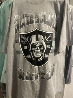 2X Raider Nation Shirt With Skull Logo, Silver, And Black Pride On The Back