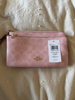 Coach double zip wristlet
