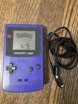 Pokemon Blue Nintendo Game Boy Color 1999 Authentic Trading Cable Switch RPg Pur