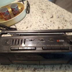 Memorex AM FM Radio Dual Cassette Player Everything's Tested Works Fine