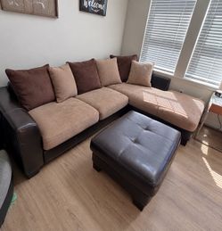 Sectional with Matching Ottoman