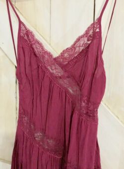 Free people intimately clementine raspberry lace spaghetti strap urban mod festival hippie wedding bridesmaid dress sz small