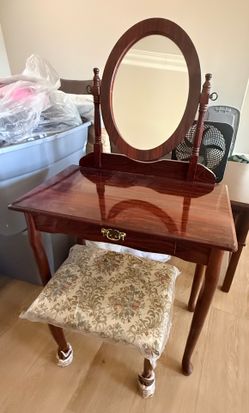 Vanity and stool