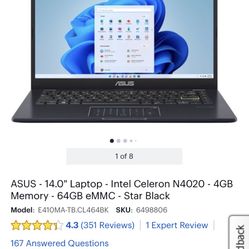 Asus 14’ Laptop 
