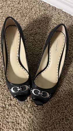 Black Coach Wedge Shoes
