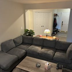 Lightly Used Suede Sectional Couch