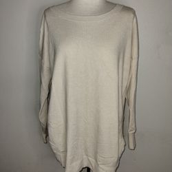 Windsor Women's Beige Long Sleeve Criss-Cross Back Blouse Sweater Size Medium