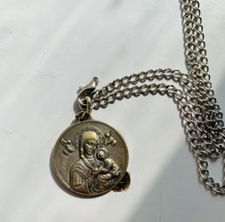 Virgin Mary Silver Chain