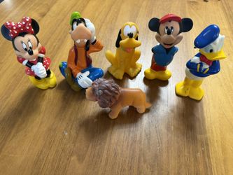 Vintage Disney Mickey Mouse and Friends rubber squeeze toys.  
