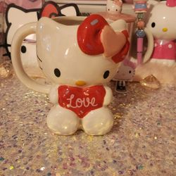 Hello Kitty Glass Heart Valentine Heart Mug