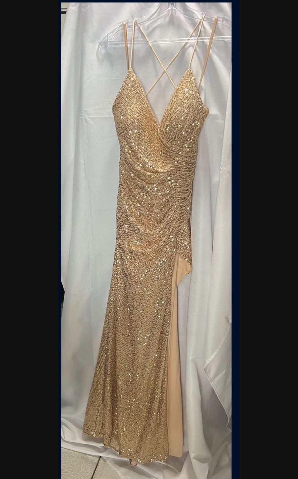 cinderella divine dress Gold Size Large Long Prom