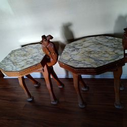Hand Carved Camel Tables From Turkey Antiques