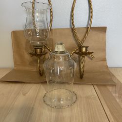 Metal Twisted Rope Wall Scone Candle Holder With Etched Votive Cup Scones 