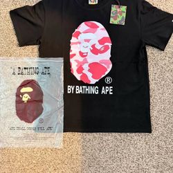 BAPE Pink Camo Ape Head Tee 🔥 NEW w/ Tags