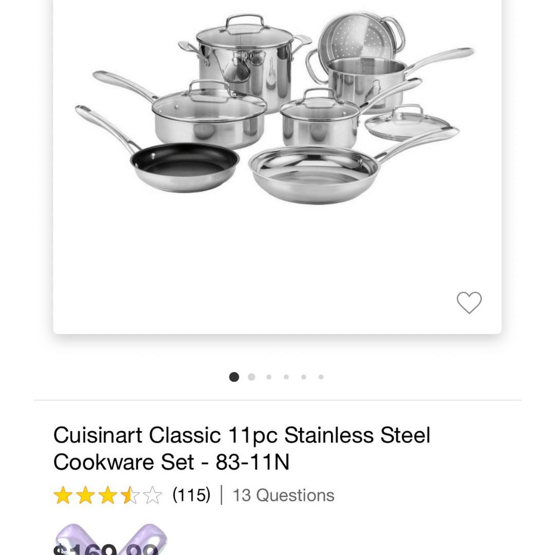 Cuisinart Classic 11pc Stainless Steel Cookware Set - 83-11N